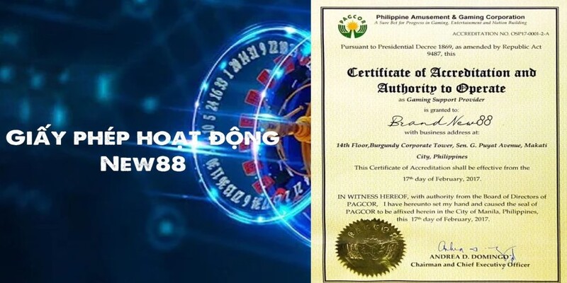 Nhà cái New88 sở hữu giấy phép PAGCOR